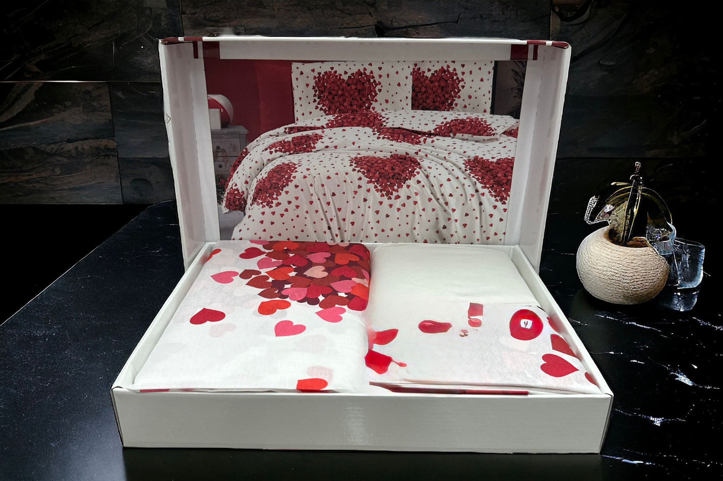 Heart Pattern Double Duvet Cover Set – Double Size