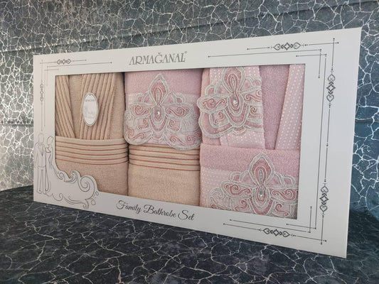 6-piece embroidered bathrobe set