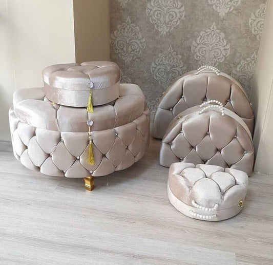 3-Piece Bridal Storage Bag Set + 2-Piece Bridal Chest Set
