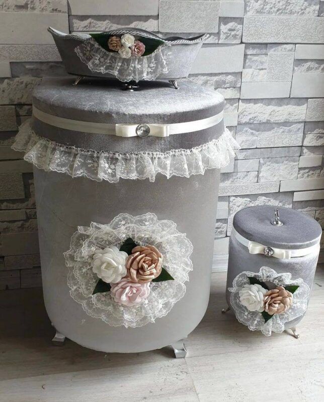 Floral 3-Piece Bathroom Storage Basket Set