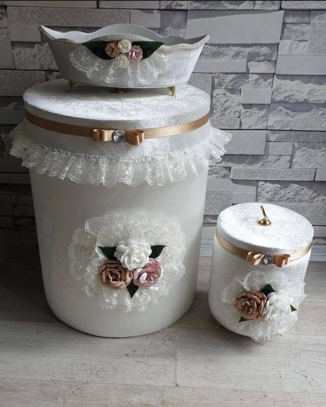 Floral 3-Piece Bathroom Storage Basket Set