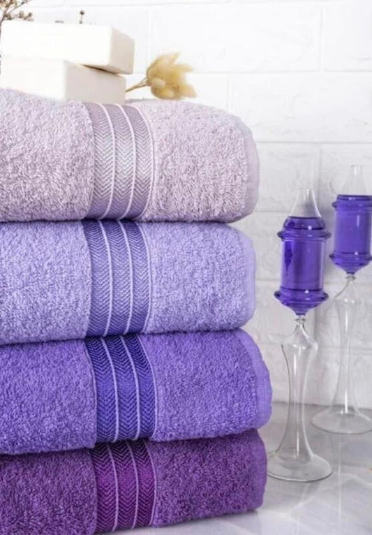 4-Piece 50×90 cm Cotton Towel Set