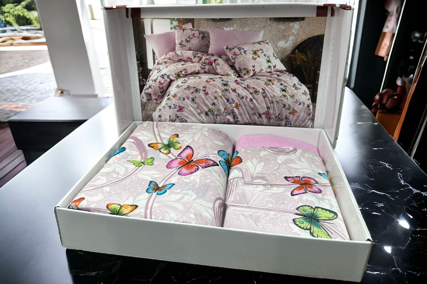 Butterfly Pattern Double Duvet Cover Set