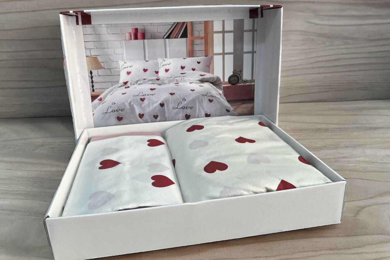 Love Pattern Double Duvet Cover Set